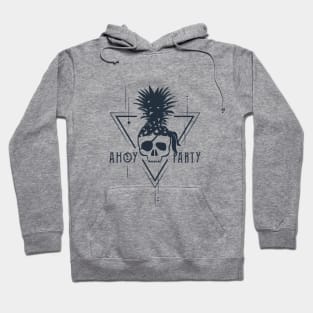 Pirate In Pineapple Hat. Ahoy Party. Humor. Geometric Style Hoodie